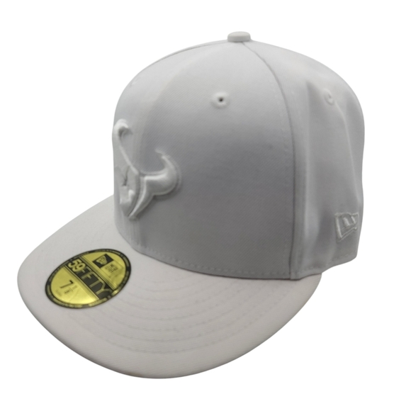 New Era NFL Houston Texans All White Fitted Hat Size 7 1/8 - Picture 2 of 8